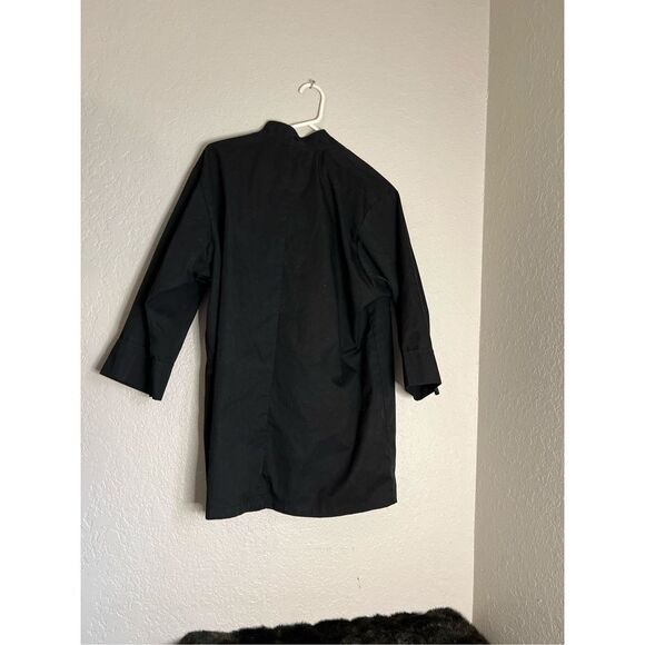 Chef Works Basic Black Poly Cotton 3/4 Sleeve Chef Coat - M - Picture 3 of 3